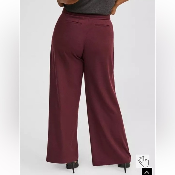 NWT Torrid Brushed Twill Wide Leg Pants Maroon 12R - Picture 3 of 9